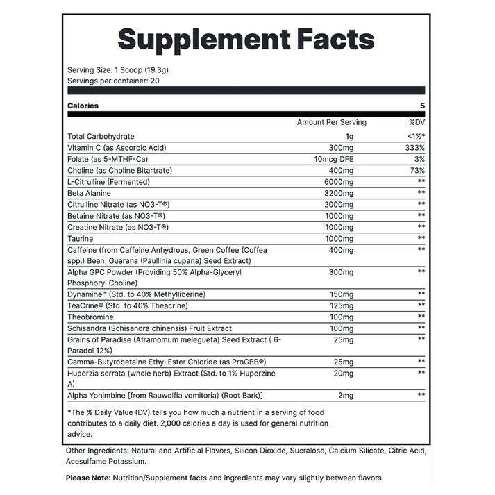 Redcon1 Total War Black OPS Extreme Preworkout - Bodybuilding.com