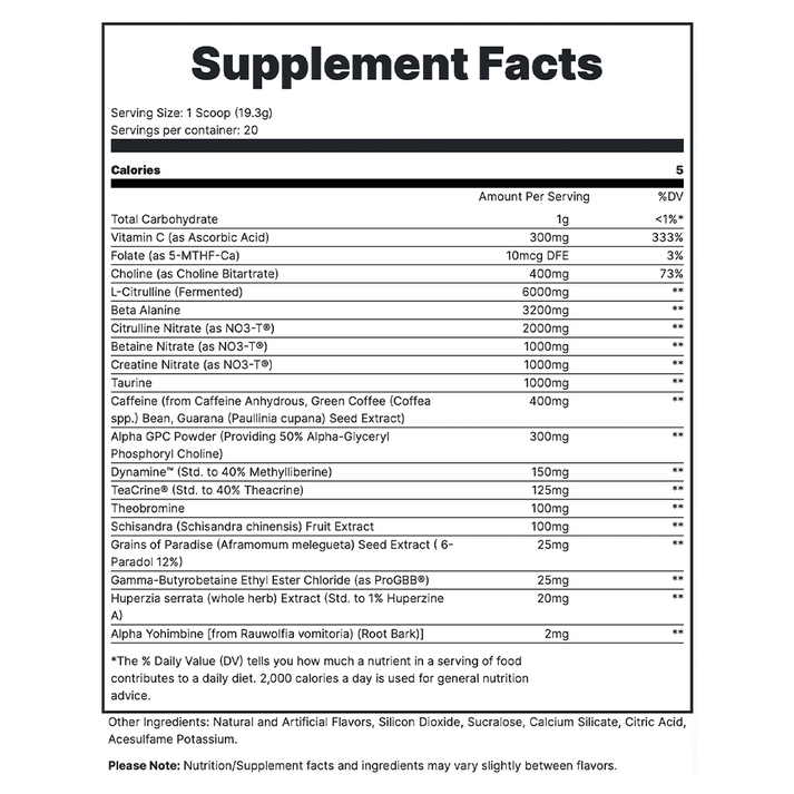 Redcon1 Total War Black OPS Extreme Preworkout - Bodybuilding.com
