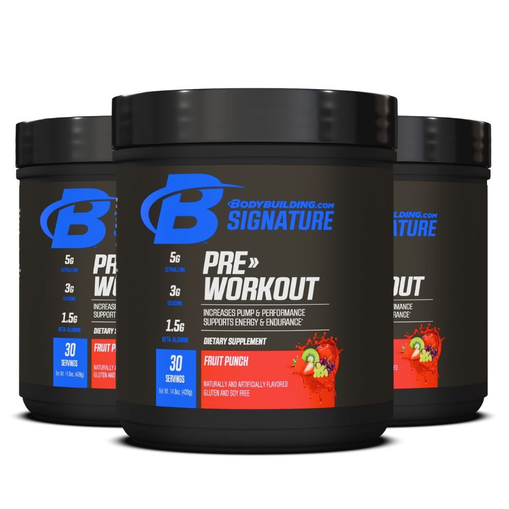 3 - Pack Bodybuilding.com Signature Pre - Workout, 90 Servings Total - Bodybuilding.com